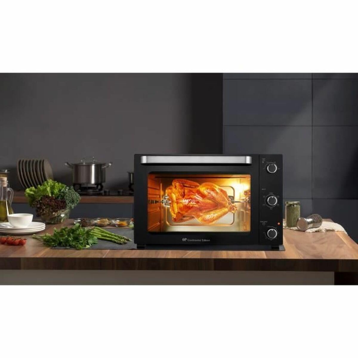 Minifour électrique - Chaleur tournante - CONTINENTAL EDISON - CEMF60B3 - Noir - L60 x H39 x P 48 cm
