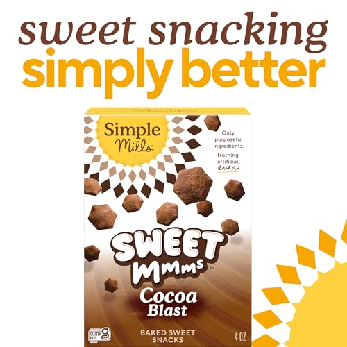 Image of Simple Mills Sweet Mmms Cocoa Blast Bite Sized Baked Sweet Snack Gluten Free Cookies 4 oz (Pack of 1)