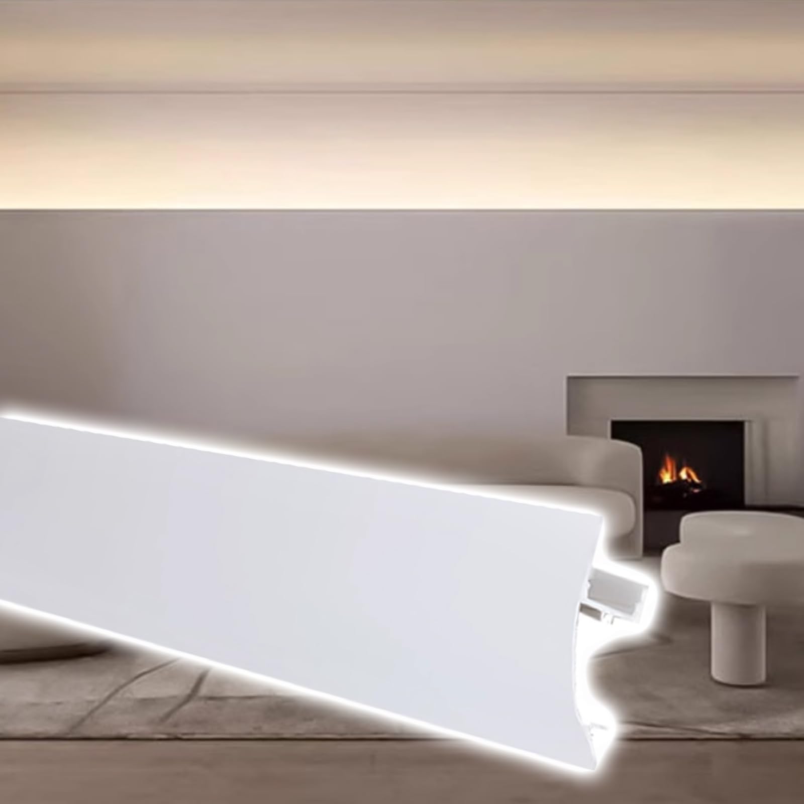 LZMZMQ Aluminum Ceiling Trim Molding, Cuttable Ceiling Channel Home Decor Indirect Lighting, Lighting Waterproof Channel for Easy LED Strip Installation(White,32.8ft(10m))