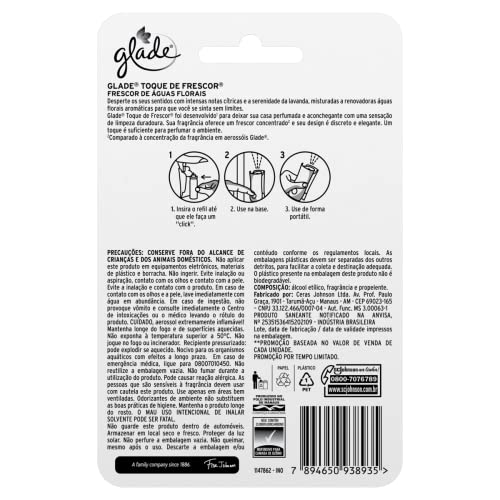 Glade Aromatizador de Ambiente Spray Refil, Odorizador de Ambiente Frescor de Águas Florais, Leve 3