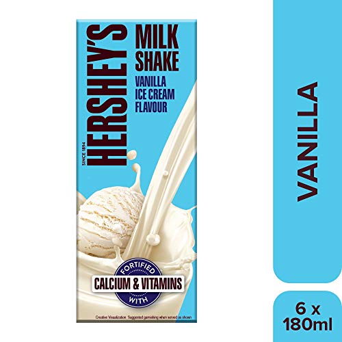 Image of HERSHEY'S Vanilla Ice Cream Flavored Liquid Milkshake | Enriched With Calcium | 180Ml - Pack Of 18