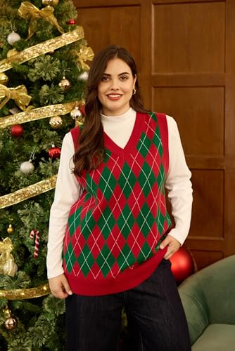 Image of TIYOMI Plus Size Sweater Sleeveless Tops for Women Knitted Tank Tops XL-5XL
