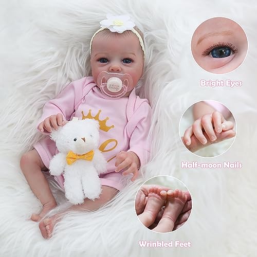 WOOROY-Realistic-Reborn-Baby-Dolls-16-Inch-Lifelike-Newborn-Preemie-Baby-Dolls-Girl-Handmade-Real-Life-Baby-Dolls-Soft-Cloth-Body-Gift-Toy-for-Kids-Age-3 WOOROY Realistic Reborn Baby Dolls 16 Inch Lifelike Newborn Preemie Baby Dolls Girl Handmade Real Life Baby Dolls Soft Cloth Body Gift Toy for Kids Age 3
