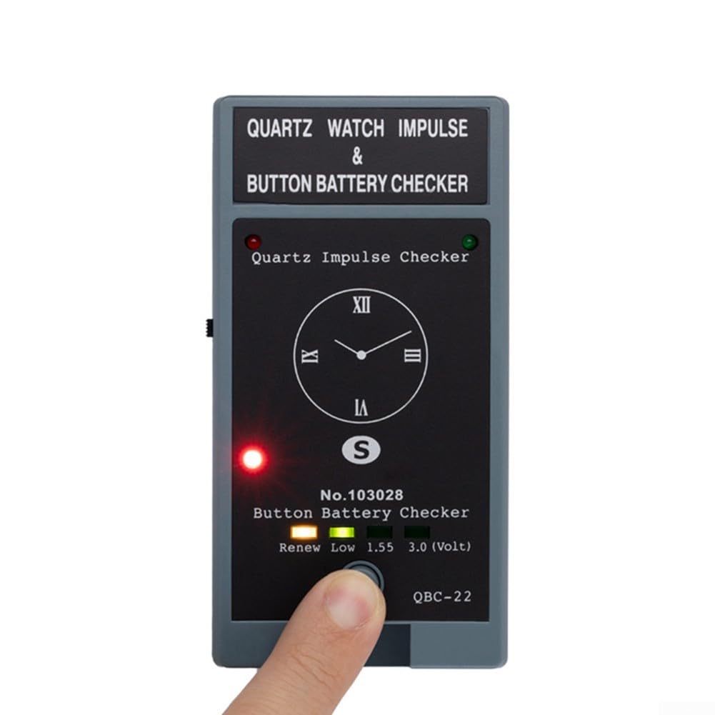 Quarzuhren Tester QBC-22 für Uhrmacher – Batterieprüfgerät 1.5V 3V Knopfzelle Messgerät Uhren Reparatur Set Präzision Werkzeug
