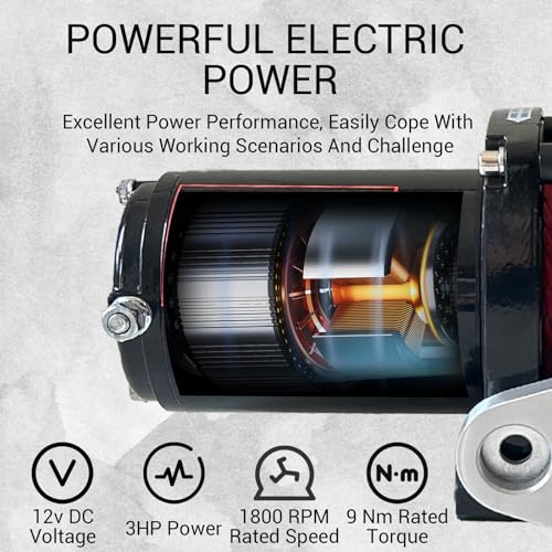 10000 Lbs Electric Winch, 12V Heavy Duty Waterproof Recovery miniatura 4