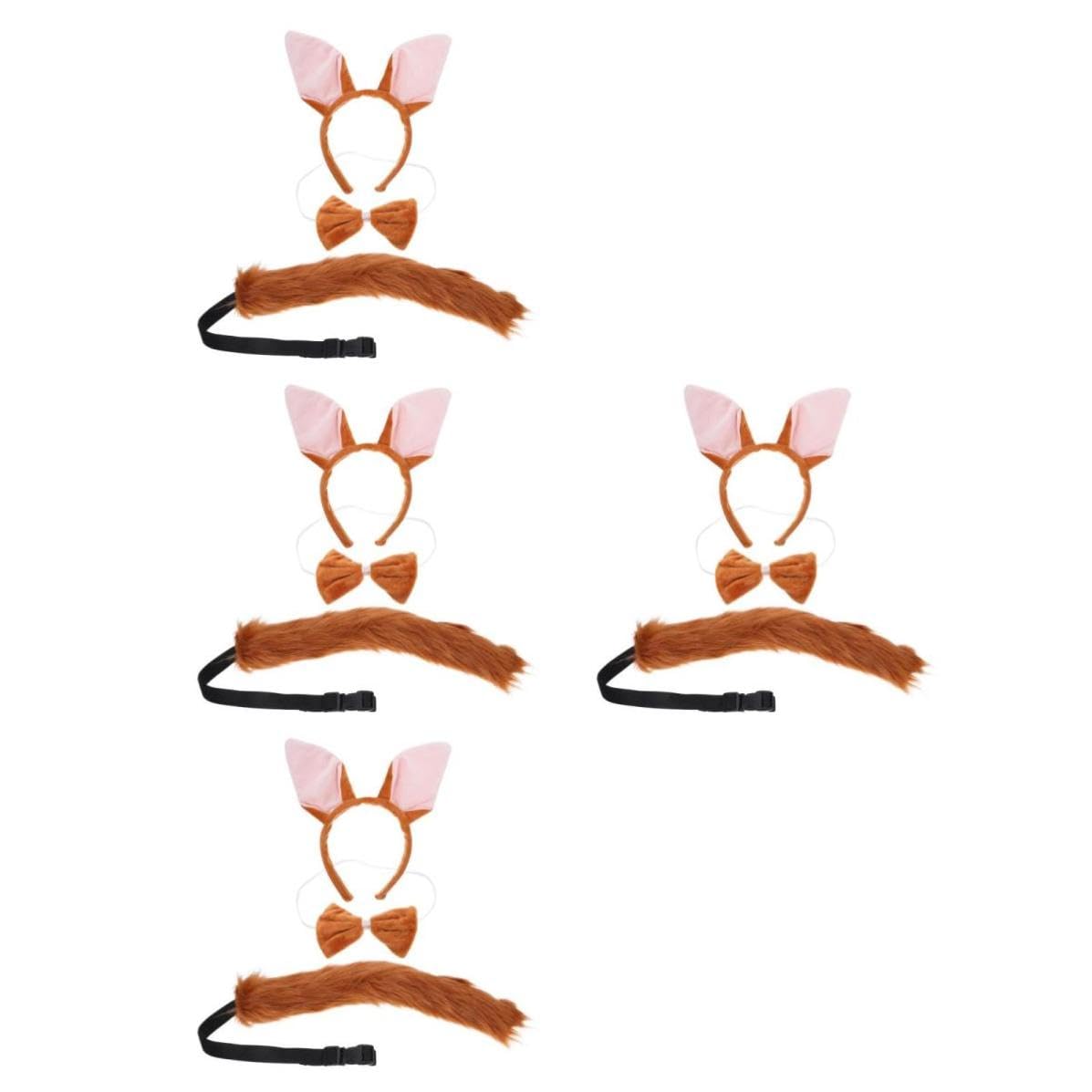 Tofficu 12 Piezas Diadema Orejas de de Poliéster Marrón Adultos, Cómoda y Creativa para Fiestas y Eventos en Grupo