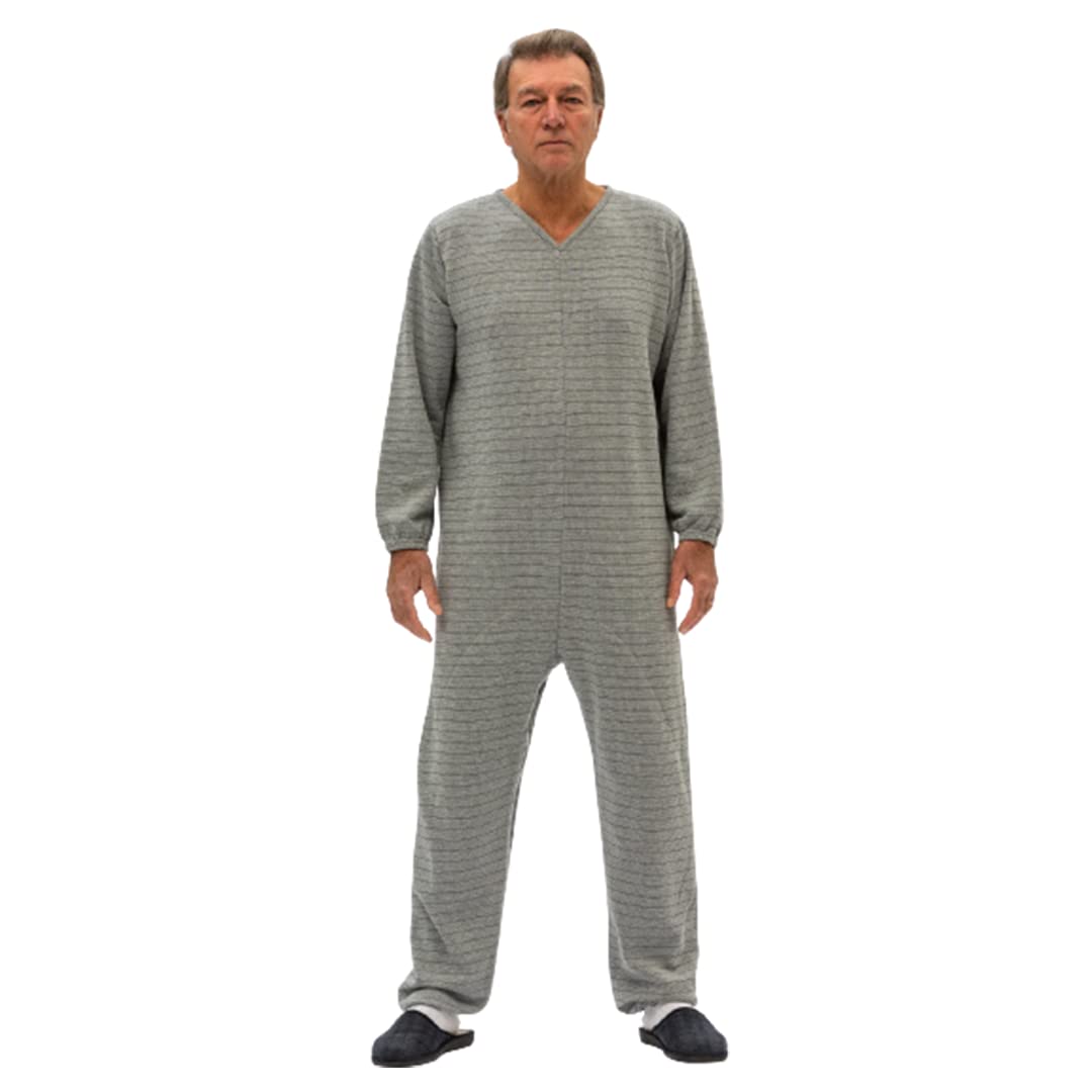 Tutone Pigiama Sanitario Invernale Con Cerniera Zip – Grigio Taglia XL, Manica Lunga, Comfort E Calore
