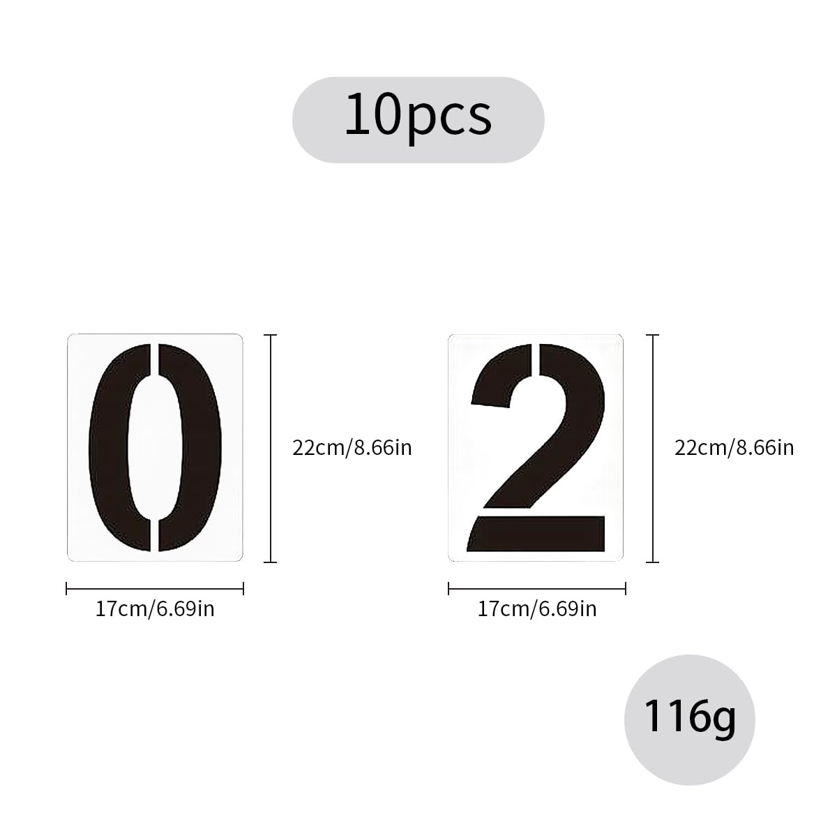 Luckious Brand 20 cm Large Number Stencils - Image 2