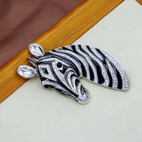 Image of Zebra Head Brooch Pins for Women, African Zebra Brooch Pin, Cute Zebra Animal Brooch Lapel Pin, Bohemian Horse Head Brooches Pins for Women Hat Bag Suit Dress Accessories Jewelry