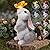 PaLuQiYa Garden Statue Outdoor Decor-Rabbit with Solar Butterfly Changing Lights Garden Statues,Bunny Statue for Patio,Balcony,Yard,Lawn Ornament,Gardening Gifts for Mom Grandma