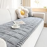 New Thick Sofa Covers Washable - Soft Corduroy Universal Sofa Cover 2 3 4 Seater, Non-Slip Couch Cover, Couch Seat Covers Sofa Slipcovers Furniture Protector for Living Room (Light Grey, 70x150cm)