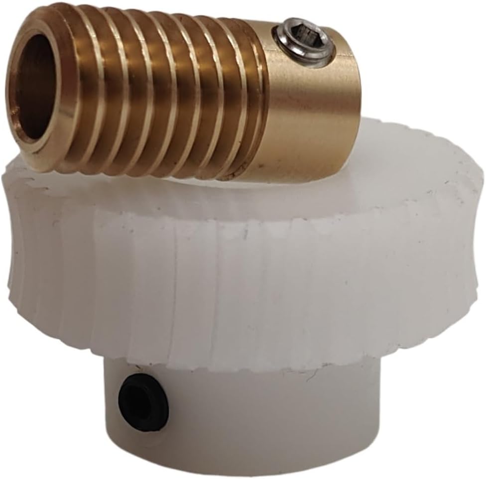 1pc 0.5 Module 25 Teeth Plastic Worm Gear with 0.5M Brass Worm Rod 1:25 Ratio 3mm 4mm 5mm 6mm Bore Size Turbine Worm Gear Reduction Pinion(3mm bore)