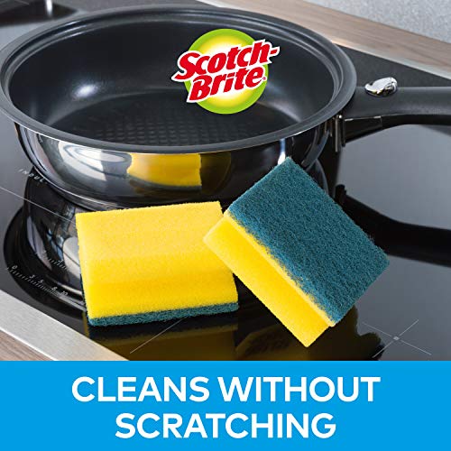 Image of Scotch-Brite Delicate Non-Scratch Sponge Scourer, 12 Pieces - Ideal Everyday Washing up Sponge, use on Non-Stick Cookware and Glass