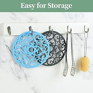   Trivets-for-Hot-Dishes-Silicone-Trivet-Hot-Pads-for-Kitchen-Counter-Silicone-Trivets-for-Hot-Pots-and-Pans-Heat-Resistant-Mat-for-Countertop-Tabletop-Round-Silicone-Mat-Set-of-6-Gray