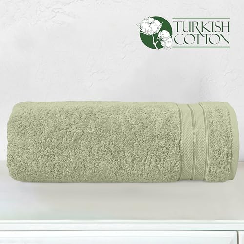 Image of Elegant Comfort Three Line Popcorn Towel Set for Bathroom 35 x 70 inches, Premium Hotel Quality 1-Pack Jumbo Towels, 100% Turkish Cotton, Soft and Durable, Quick Dry and Highly Absorbent, Jade Green