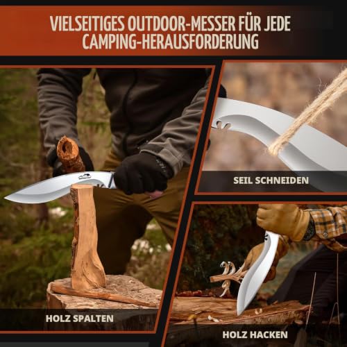 Moontay Outdoor Survival Messer VG10 Stahl, Jagdmesser Feststehende Klinge mit Scheide… – Ansicht 2