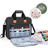 LUXJA Embroidery Project Bag, Embroidery Kits Storage Bag (Bag Only), Black