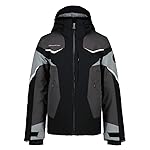 Obermeyer Kids Mach 13 Jacket for Little and Big Kids - Front Zipper Closure With Removable Hood, Cute and Trendy Jacket Black MD (10-12 Big Kid) One Size