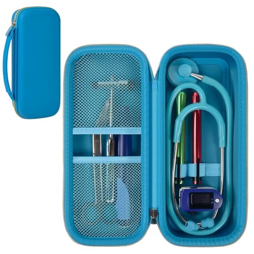 Image of Stethoscope Case for 3M Littmann Classic III /Cardiology IV, Sky-Blue | for MDF Acoustica Stethoscopes, for Nurses, Doctors, Nursing School Essentials, Students, Clinic, EMS, Travel, Hard Bag Only
