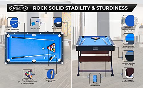 Rack Drogon 5.5-Foot Folding Billiard/Pool Table - Compact And Portable Space-Saving Design (Blue) #TOP4