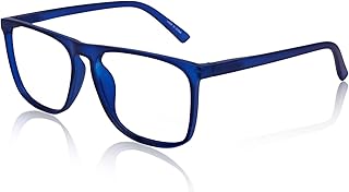 OCCI CHIARI Large Reading Glasses for Men Stylish Oversized Square Readers Spring Hinge 1.00 1.50 2.00 2.50 3.00 3.50 4.00 5.00 6.00(Blue,1.5)