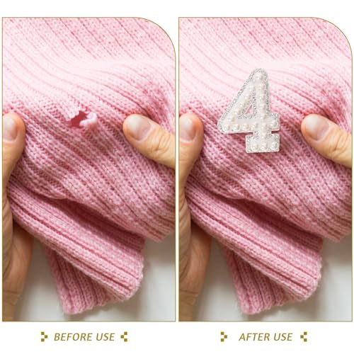 Patch thermocollant numéro strass et perles blanches pour customisation luxe - 8