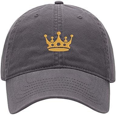 Baseball Cap Men Crown King Embroidered Washed Cotton Dad Hat Baseball Caps