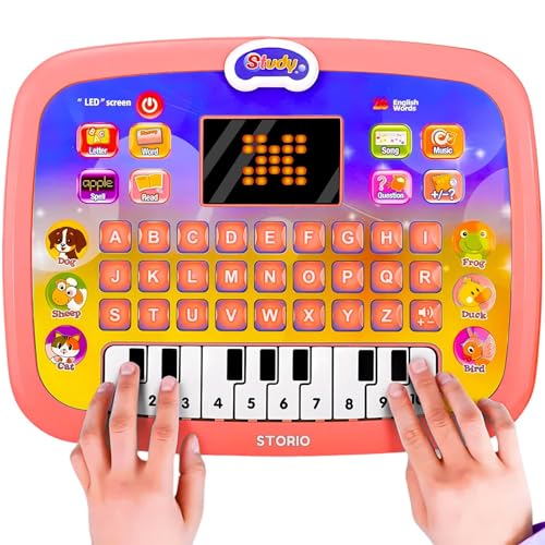 SEVEN DWARF Learning Educational Computer, Kids Piano Laptop with LED Screen, Music and Educational Activities, Learning Toy for Children 3+ Years