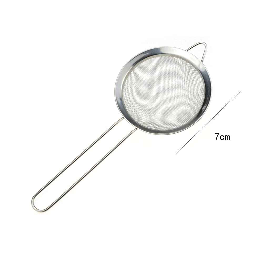 Öl-Spill-Löffelfilter aus superfeinem Edelstahl, Küchensieb – kleines Sieb zum Filtern von Öl, Abschöpfen und Abseihen (7 cm)