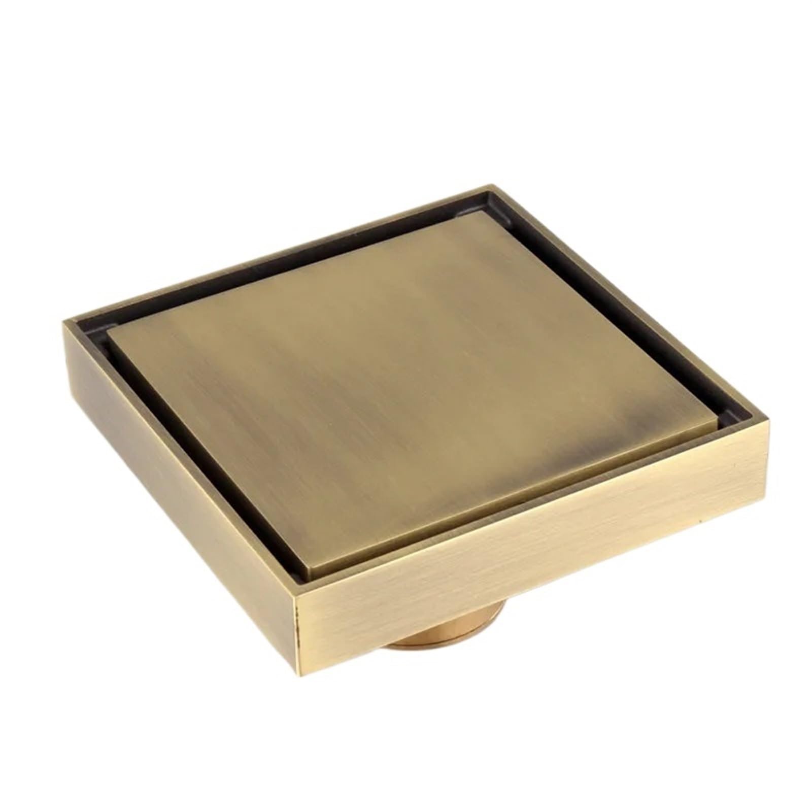 Floor Drain Brass Shower Drain Bathroom Floor Tile Square Anti-odor 100X100 for Hair Waste Bathroom(Antique)