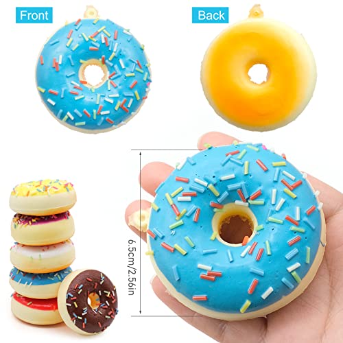 Bakiauli 6 Stück Donuts Realistische, Künstliche Kuchen Fake Donuts Modell, Fotografie Requisiten Dekoration für Schaufenster, Ladenzubehör