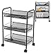 Produktbild Beauty Rollwagen,Multifunktionale 3 Ebenen Mesh Shelf Rolling Wheels Küche Metall Trolley Cart Friseursalon Lagerregal - Schwarz