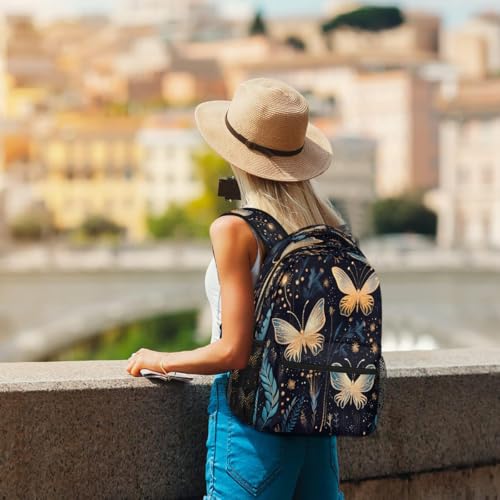 Galaxy Butterfly Leaves Kids Backpack, Lightweight School Bookbag Large Capacity Laptop Backpack Water Resistant Daypack Shoulder Bag for Teenager Boys Girls4