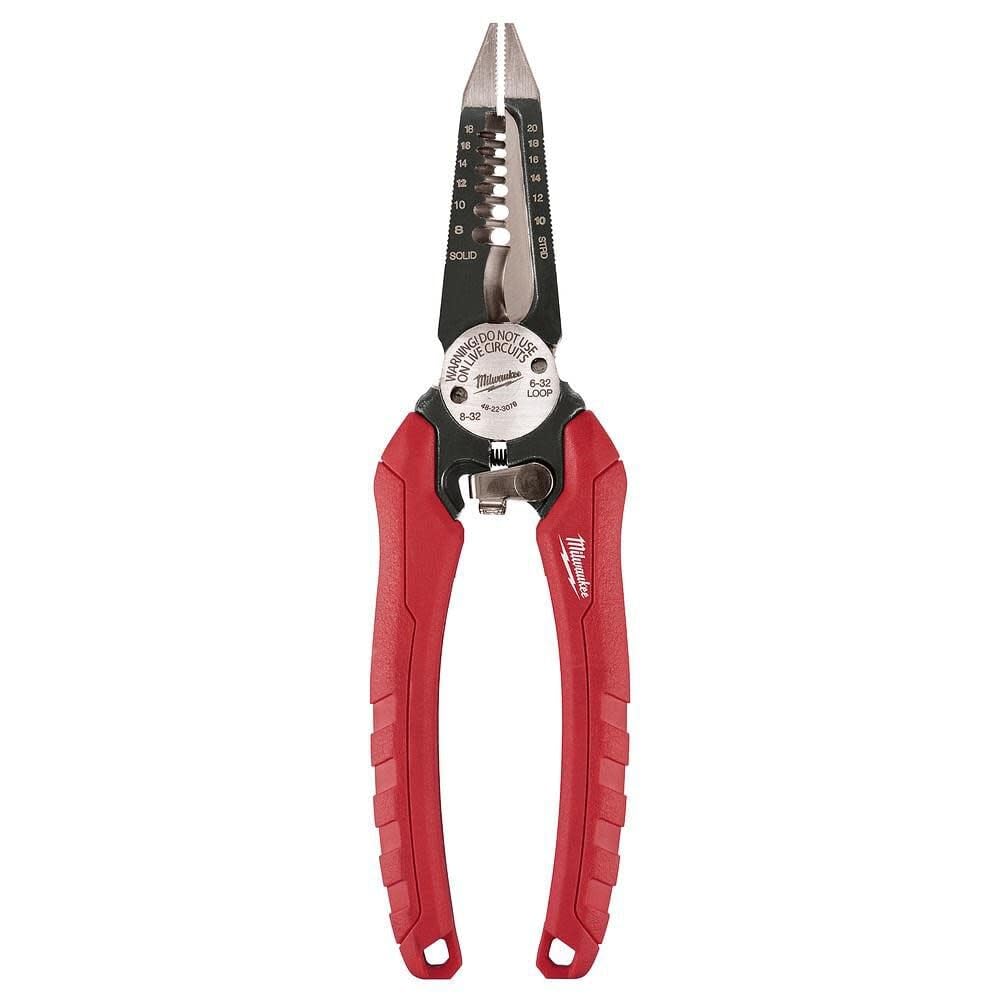 48-22-3079 6-In-One Combination Wire Stripping and Reaming Pliers for Electricians