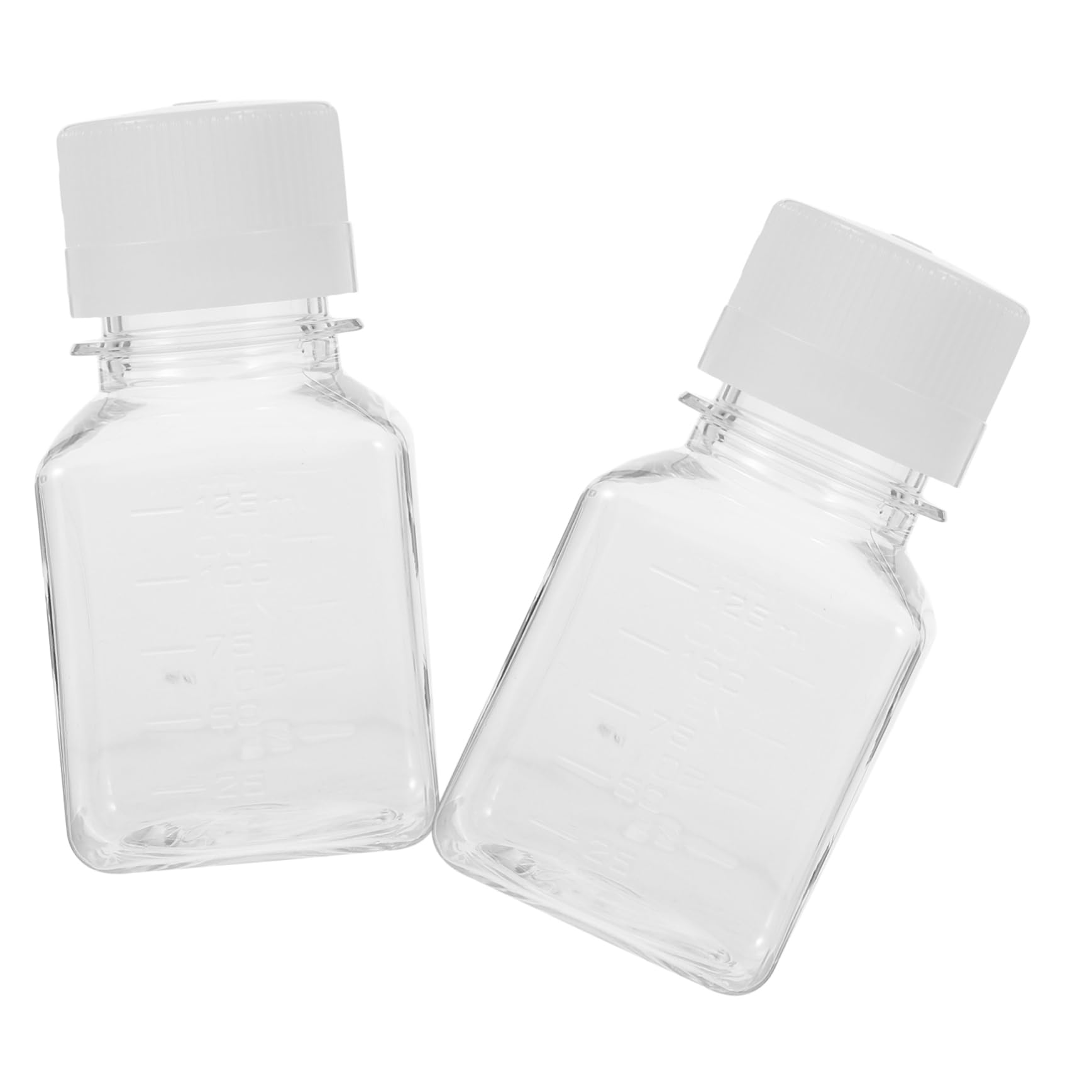 SOLUSTRE Mouth Round Bottles for Lab Use Mini Vials Spoon 125ml Serum Bottle Sealing Cap