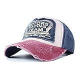 Vankerful Vintage Washed Denim Cotton Sports Baseball Cap For Women And Men Burgundy Navy