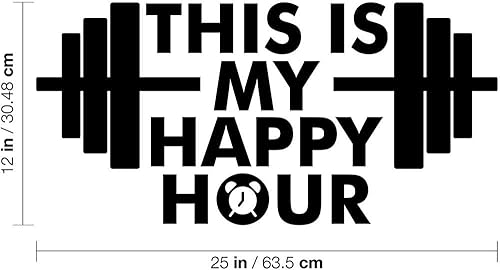 Miniatura 3 de YJQQ Calcomanía de vinilo para pared, 12 x 22 pulgadas, diseño de mancuernas motivacionales positivas y saludables para gimnasio, fitness, yoga,