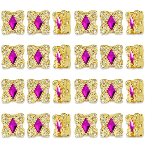 Image of Satra Tarders Meenakari Kundan Beads for DIY Jewellery Making Rakhi Making | Size : 14mm | Qty : 12pcs | Rani Pink