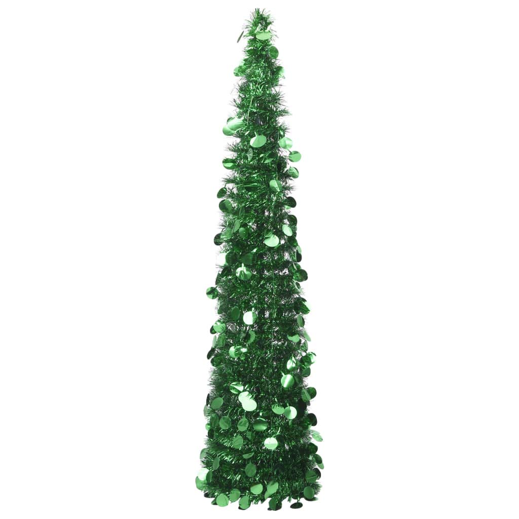 Árbol de Navidad artificial emergente verde de 180 cm, material de PET, montaje rápido, reutilizable, para interior y exterior protegido, ideal para decoración navideña