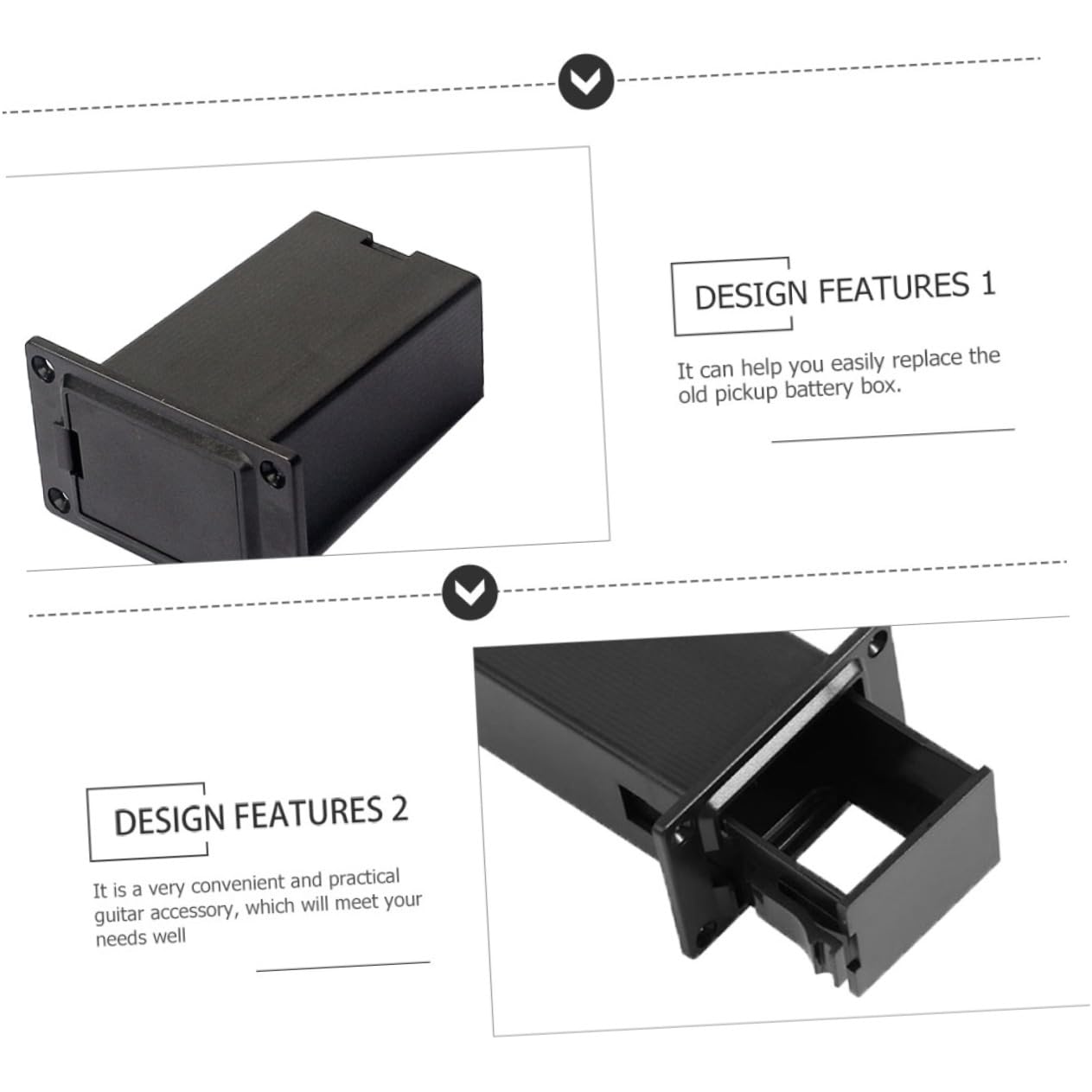 Vaguelly 3Pcs Guitar Pickup Battery Holder Replacement Battery Case for Electric Bass Guitar Durable and Simple Design Convenient Accessory for Music Instruments