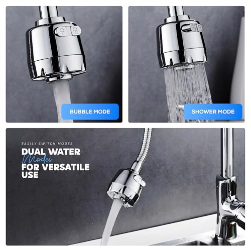 Image of Amazon Basics Tap Extension For Kitchen Sink | Flexible Water Filter For Sink Tap For Kitchen Basin | Faucet Extender For Taps with |Kitchen Accessories Items For Home Pack of 1