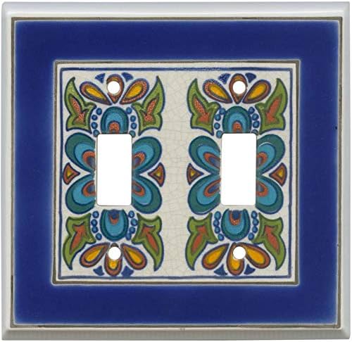 Mediterranean Ceramic - 2 Toggle Switch Plate Covers