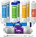 Express Water - 1 Year Alkaline Ultraviolet Reverse Osmosis System Replacement Filter Set - 11 Filters with UV and 100 GPD RO Membrane - 10 inch Size Water Filters