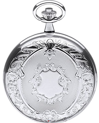 Reloj de bolsillo esqueleto mecánico I LUV LTD cromado estilo Hunter 17 joyas 2