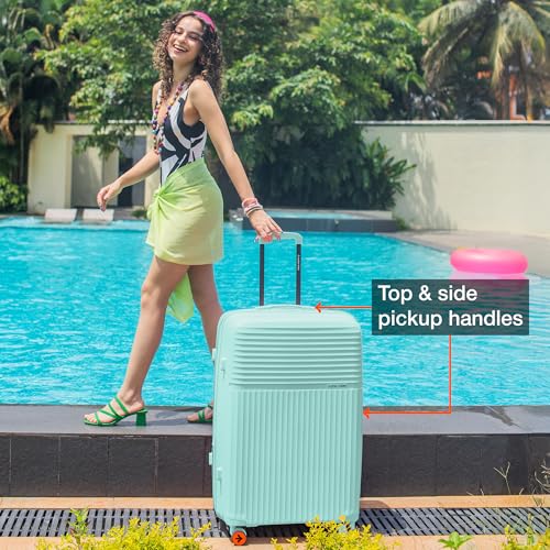 Image of Nasher Miles Krabi Expander Hard-Sided Polypropylene Luggage Set of 2 | 65cm & 75cm | 8 Wheels Medium & Large Trolley Bag for Travel | Suitcase (Cool Mint)