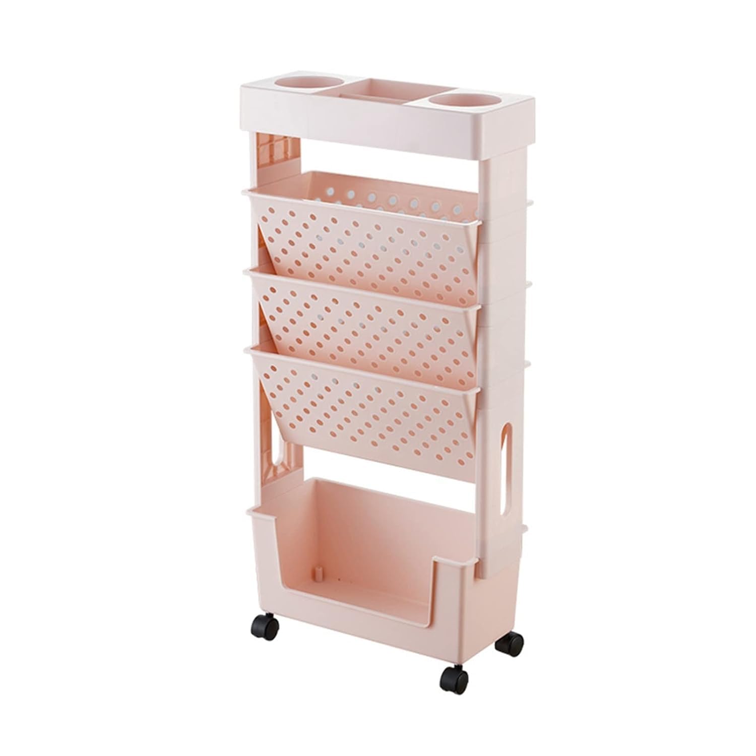 Revistero Carros para Libros con Ruedas, Estantería De 5 Niveles, Carro para Archivos con Ruedas Carro con Ruedas Multiusos, Carro Móvil con Ruedas Carro con Ruedas para Uso General Ruedas p