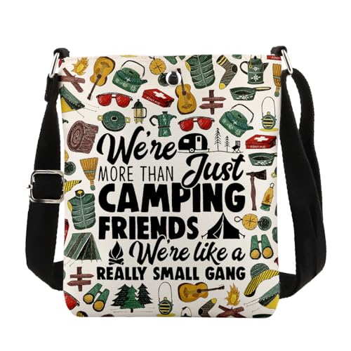 MAOFAED Camping Gift, Camping Crossbody Bag, We're More Than Just Camping Friend We're Like a Really Small Gang (camping friend)