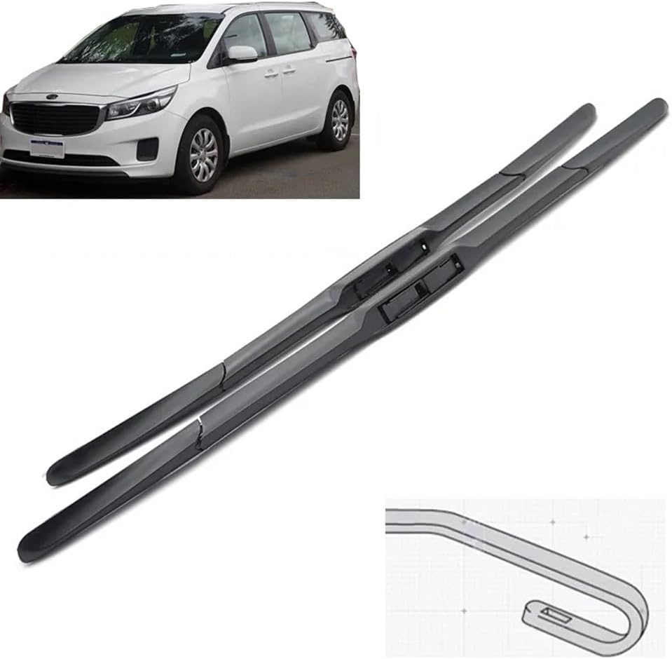 Escobillas híbridas para limpiaparabrisas delantero, compatibles con Kia Carnival YP 2014-2020, limpiaparabrisas para ventana, automóvil, cepillos