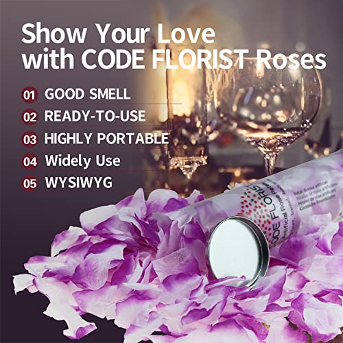 image for CODE FLORIST 1100 PCS Purple-White Silk Rose Petals for Valentine's Da