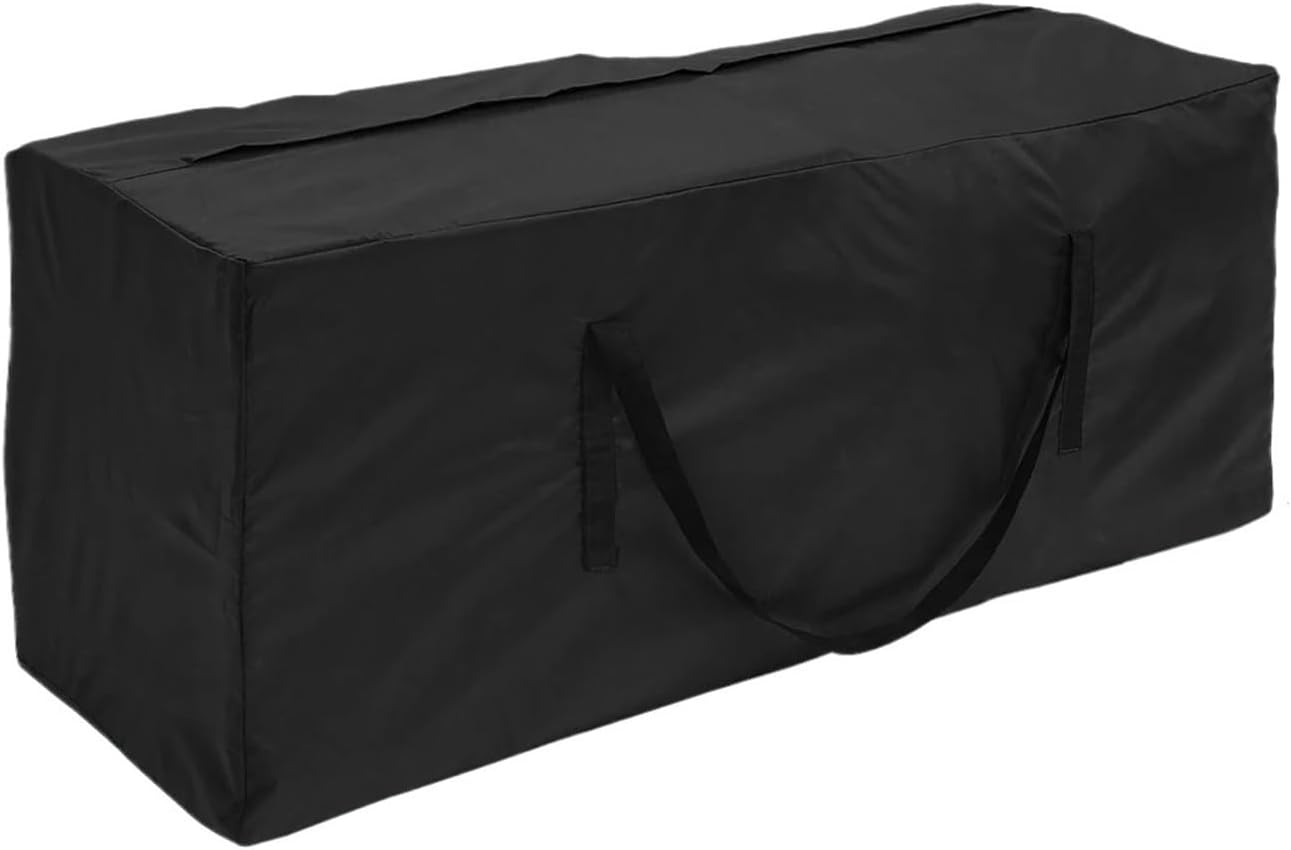 Cushion Storage Bag Large Capacity Furniture Protective Cover Outdoor Garden Waterproof Organizer(Gray,116x47x51cm)